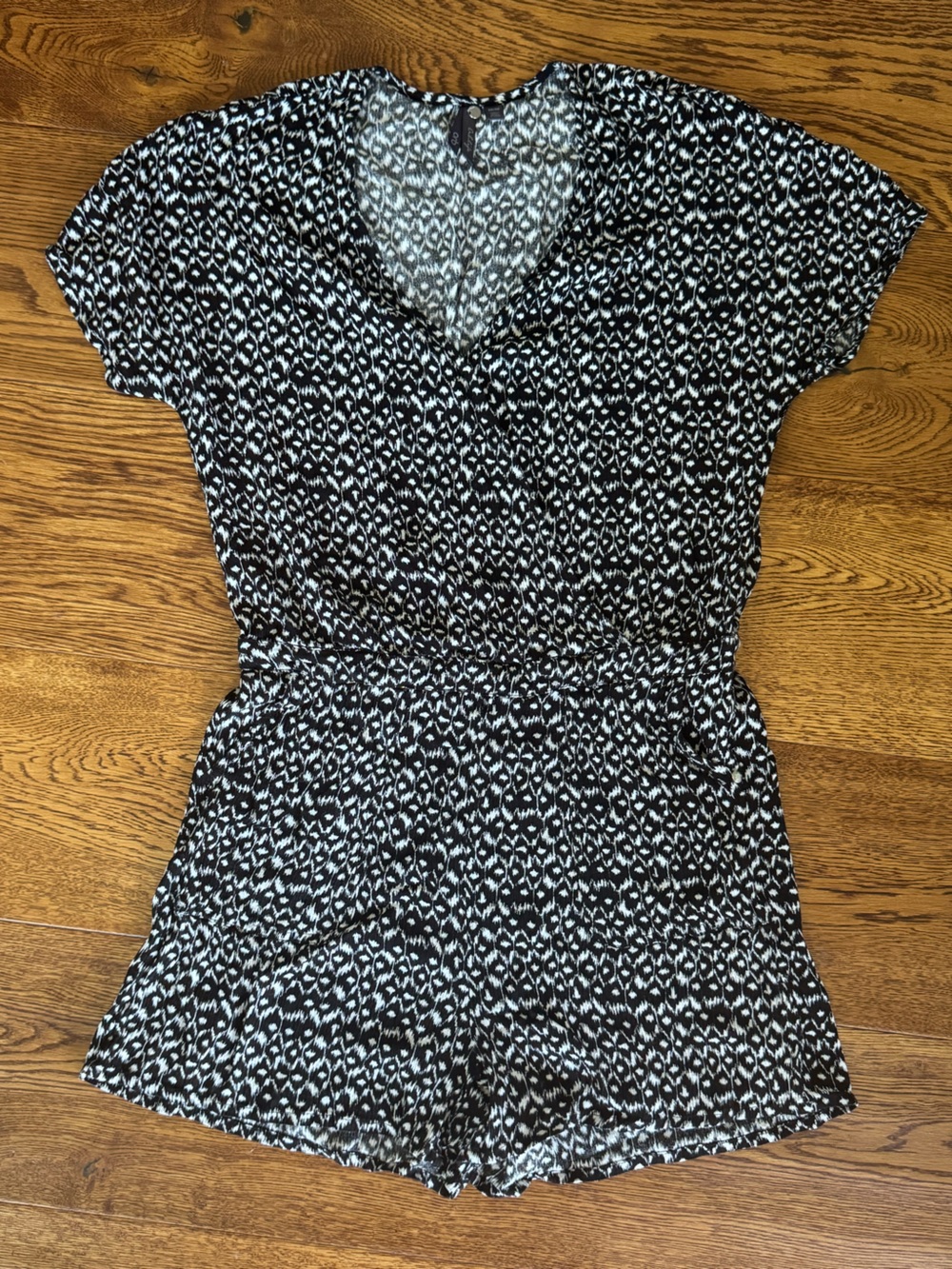 Rob Black and White Printed Romper